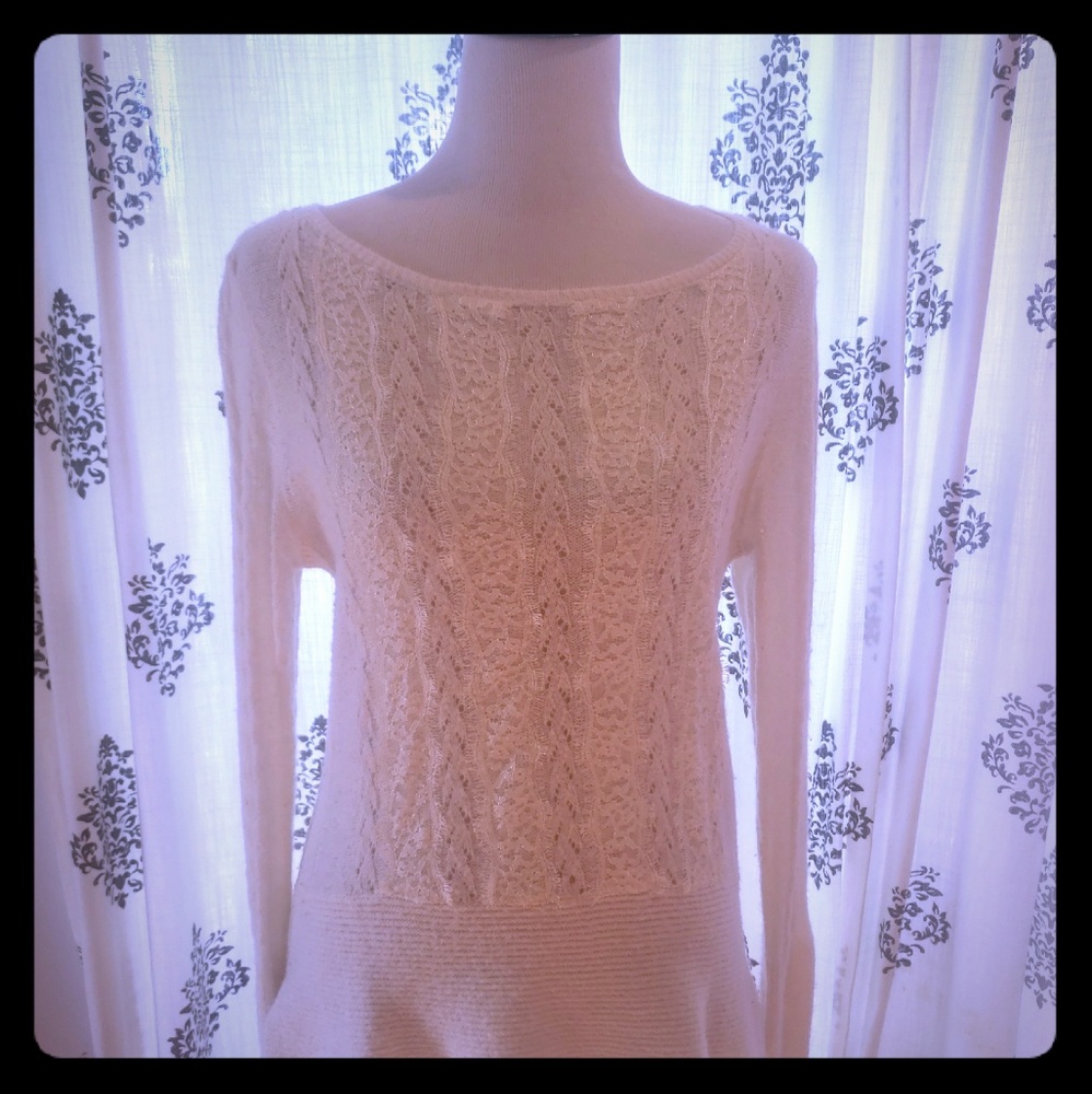 Ann Taylor White Sweater Size Large Gc
